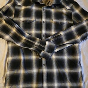 Men's Black and Gray Plaid Shirt